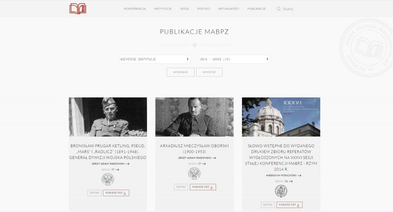 Rozbudowa portalu internetowego i archiwum cyfrowego online Stałej Konferencji MABPZ - Etap III