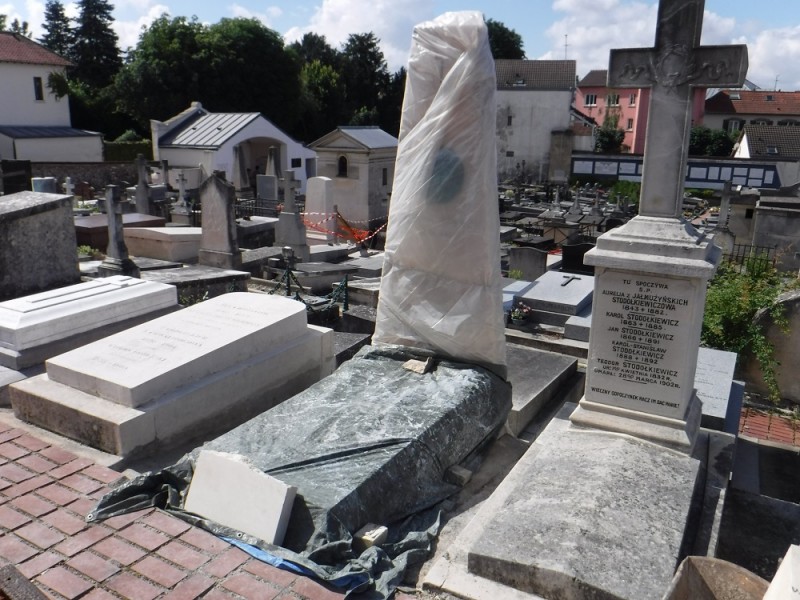Otwórz galerię (9 fotografii) Grób C.K. Norwida w trakcie dezynfekcji, Montmorency | POLONIKA