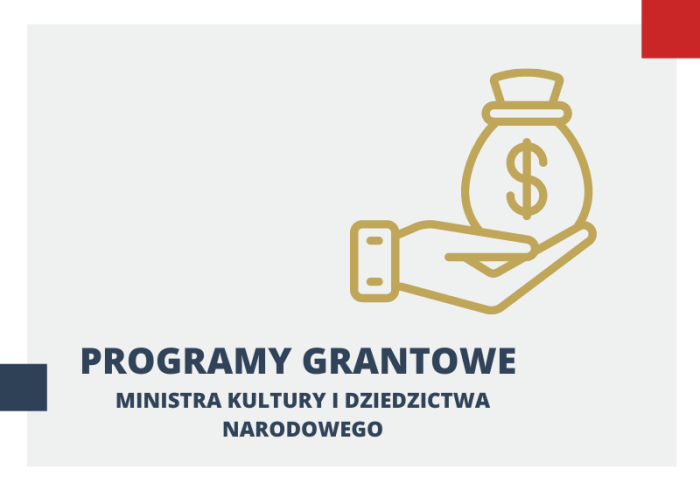 Otwórz zdjęcie Grafika reklamująca programy grantowe Ministra Kultury i Dziedzictwa Narodowego